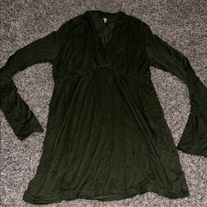 Dark Green Long Sleeve Maternity shirt